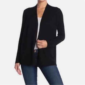 Griffen Cashmere Open Front Cardigan in Black